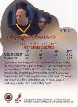 2001-02 Topps - Stanley Cup Heroes #SCH-GC Gerry Cheevers Back