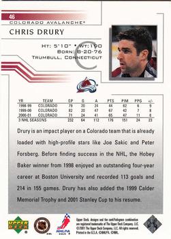 2001-02 Upper Deck #46 Chris Drury Back