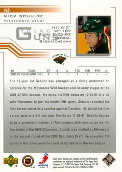 2001-02 Upper Deck #428 Nick Schultz Back