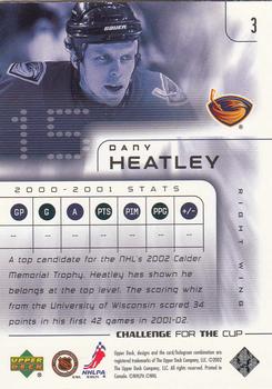 2001-02 Upper Deck Challenge for the Cup #3 Dany Heatley Back