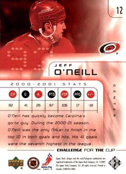 2001-02 Upper Deck Challenge for the Cup #12 Jeff O'Neill Back