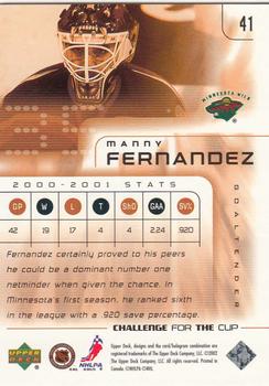 2001-02 Upper Deck Challenge for the Cup #41 Manny Fernandez Back