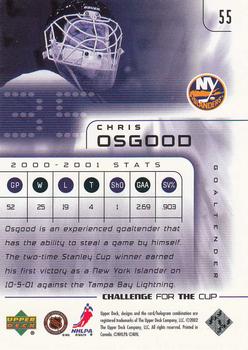 2001-02 Upper Deck Challenge for the Cup #55 Chris Osgood Back