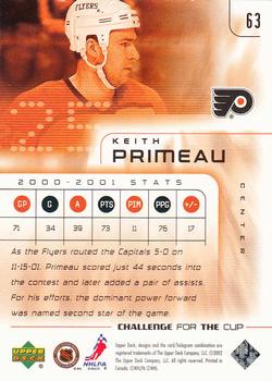 2001-02 Upper Deck Challenge for the Cup #63 Keith Primeau Back