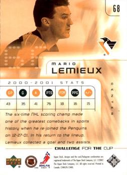2001-02 Upper Deck Challenge for the Cup #68 Mario Lemieux Back