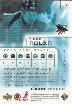 2001-02 Upper Deck Challenge for the Cup #71 Owen Nolan Back