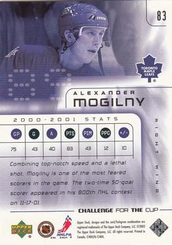 2001-02 Upper Deck Challenge for the Cup #83 Alexander Mogilny Back