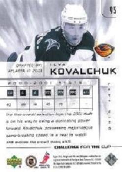 2001-02 Upper Deck Challenge for the Cup #95 Ilya Kovalchuk Back