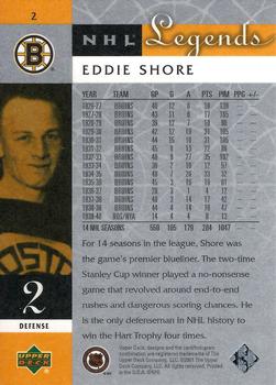 2001-02 Upper Deck Legends #2 Eddie Shore Back