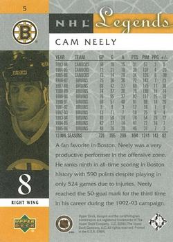 2001-02 Upper Deck Legends #5 Cam Neely Back
