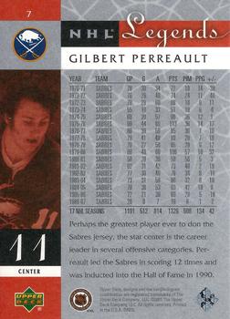 2001-02 Upper Deck Legends #7 Gilbert Perreault Back