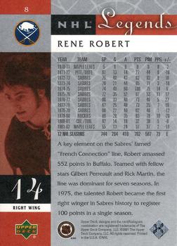 2001-02 Upper Deck Legends #8 Rene Robert Back