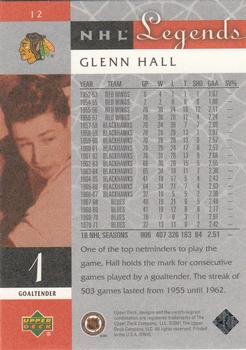 2001-02 Upper Deck Legends #12 Glenn Hall Back