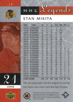 2001-02 Upper Deck Legends #13 Stan Mikita Back