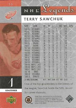2001-02 Upper Deck Legends #16 Terry Sawchuk Back