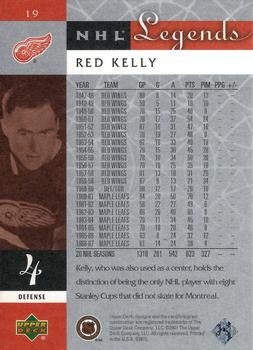 2001-02 Upper Deck Legends #19 Red Kelly Back