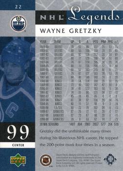 2001-02 Upper Deck Legends #22 Wayne Gretzky Back