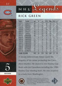 2001-02 Upper Deck Legends #37 Rick Green Back
