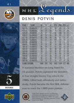 2001-02 Upper Deck Legends #41 Denis Potvin Back