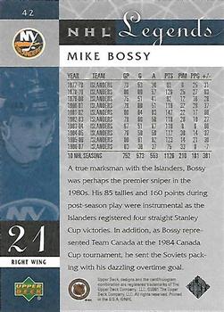 2001-02 Upper Deck Legends #42 Mike Bossy Back