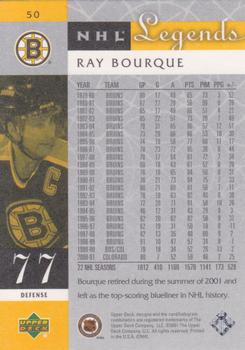 2001-02 Upper Deck Legends #50 Ray Bourque Back