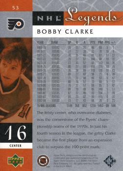 2001-02 Upper Deck Legends #53 Bobby Clarke Back