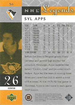 2001-02 Upper Deck Legends #56 Syl Apps Back