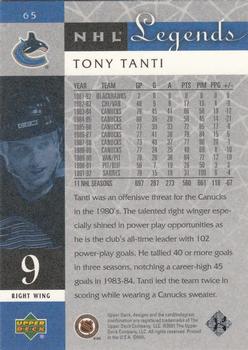 2001-02 Upper Deck Legends #65 Tony Tanti Back
