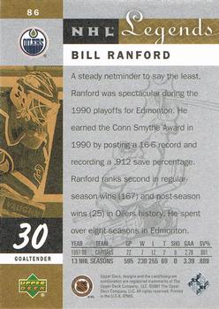 2001-02 Upper Deck Legends #86 Bill Ranford Back