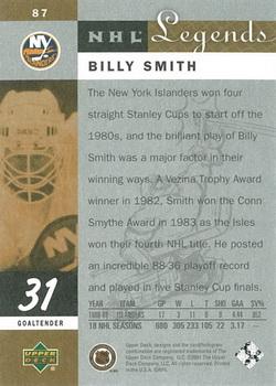 2001-02 Upper Deck Legends #87 Billy Smith Back