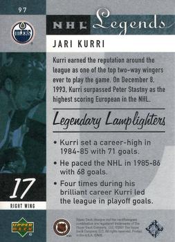 2001-02 Upper Deck Legends #97 Jari Kurri Back