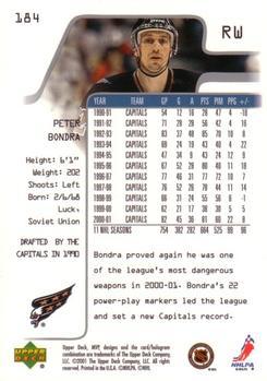 2001-02 Upper Deck MVP #184 Peter Bondra Back