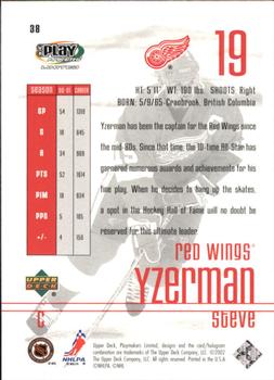 2001-02 Upper Deck Playmakers #38 Steve Yzerman Back