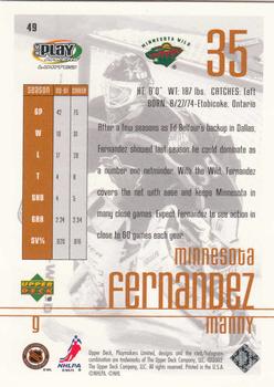 2001-02 Upper Deck Playmakers #49 Manny Fernandez Back