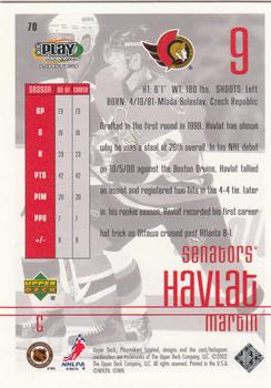 2001-02 Upper Deck Playmakers #70 Martin Havlat Back