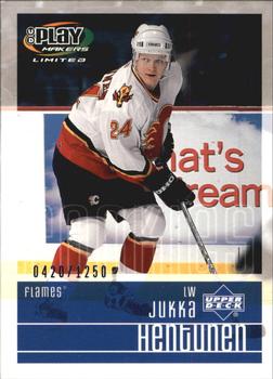 2001-02 Upper Deck Playmakers #107 Jukka Hentunen Front