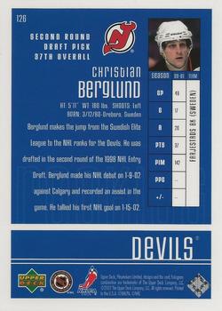 2001-02 Upper Deck Playmakers #126 Christian Berglund Back