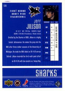 2001-02 Upper Deck Playmakers #139 Jeff Jillson Back