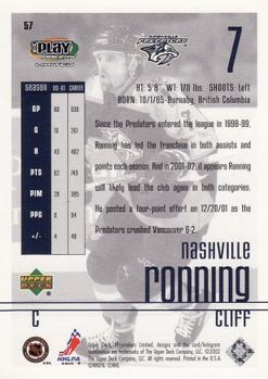 2001-02 Upper Deck Playmakers #57 Cliff Ronning Back