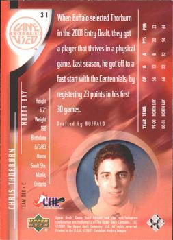 2001-02 Upper Deck CHL Prospects #31 Chris Thorburn Back
