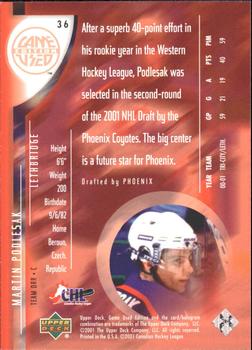 2001-02 Upper Deck CHL Prospects #36 Martin Podlesak Back