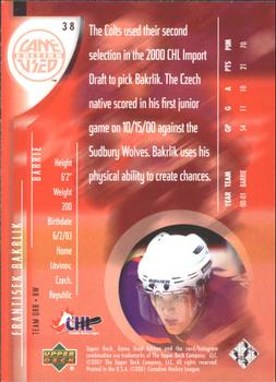 2001-02 Upper Deck CHL Prospects #38 Frantisek Bakrlik Back