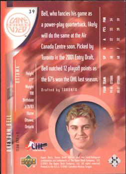 2001-02 Upper Deck CHL Prospects #39 Brendan Bell Back