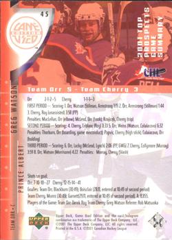 2001-02 Upper Deck CHL Prospects #45 2001 Top Prospects Summary Back