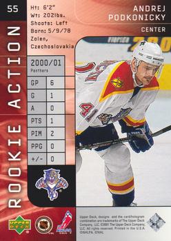 2001-02 Upper Deck Top Shelf #55 Andrej Podkonicky Back