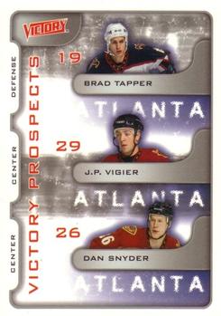 2001-02 Upper Deck Victory #362 Brad Tapper / J.P. Vigier / Dan Snyder Front
