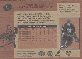 2001-02 Upper Deck Vintage #6 Mike Leclerc Back