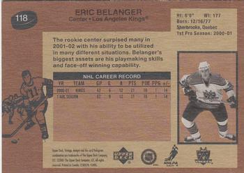 2001-02 Upper Deck Vintage #118 Eric Belanger Back