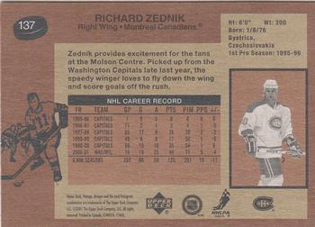 2001-02 Upper Deck Vintage #137 Richard Zednik Back