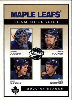2001-02 Upper Deck Vintage #243 Maple Leafs Checklist Front
